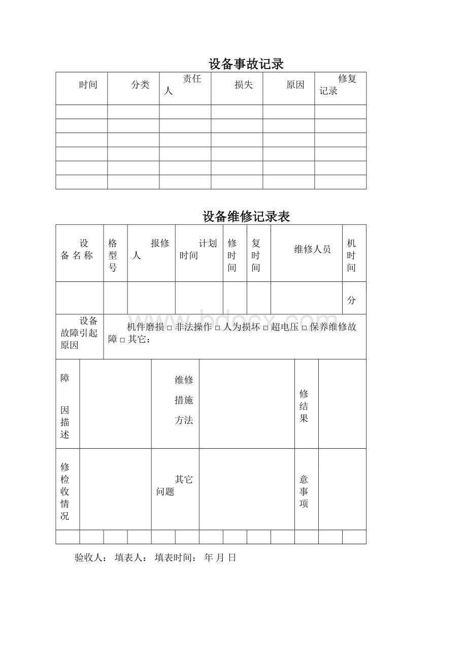 机械设备档案格式.docx_第3页