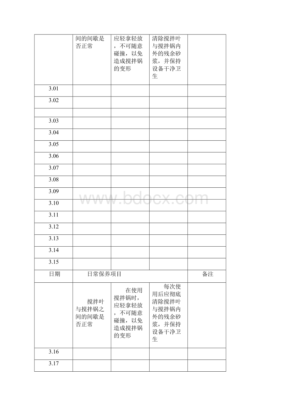 水泥胶砂搅拌机维修保养记录.docx_第3页