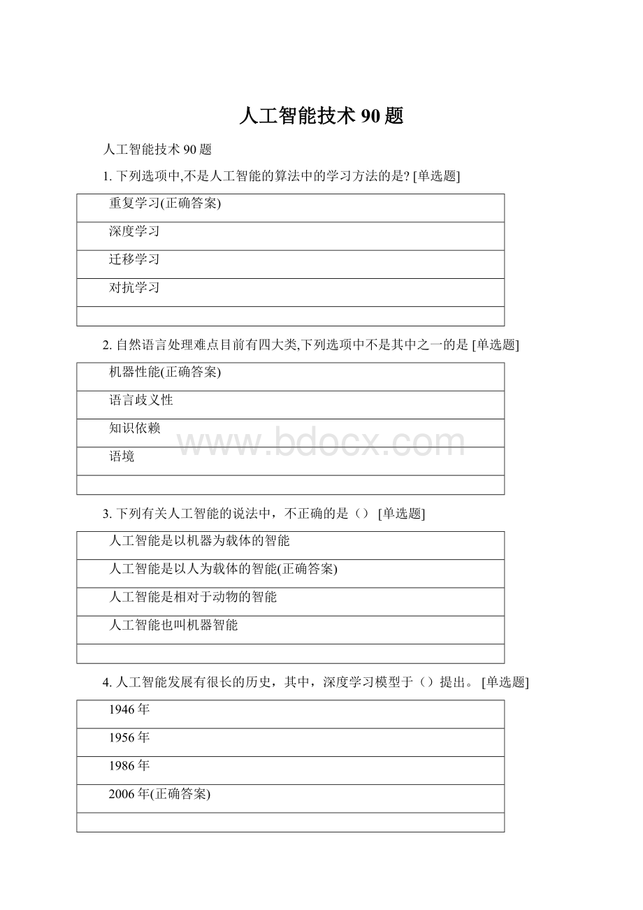 人工智能技术90题Word文档格式.docx_第1页