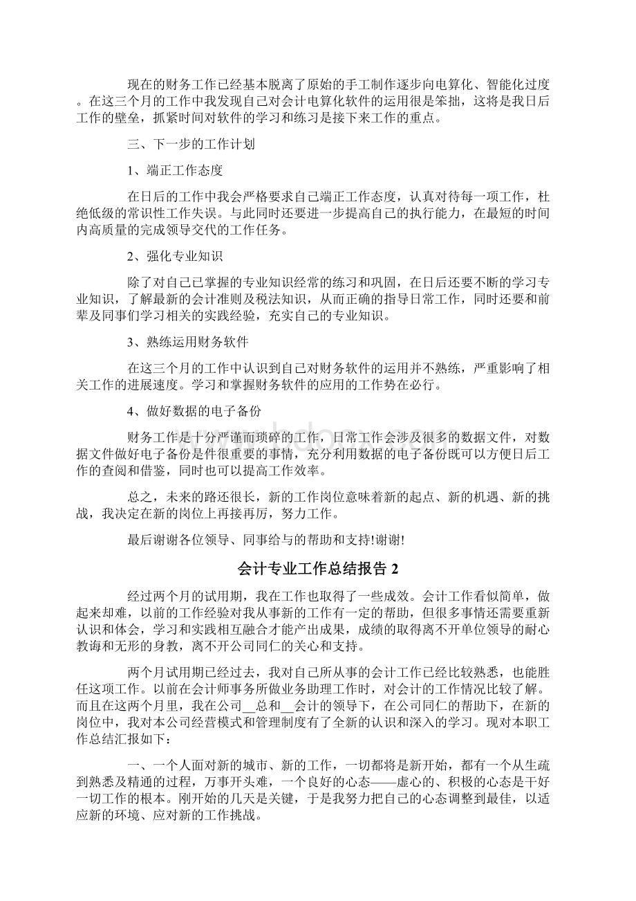 会计专业工作总结报告文档格式.docx_第2页