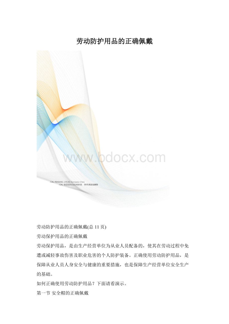 劳动防护用品的正确佩戴Word格式文档下载.docx