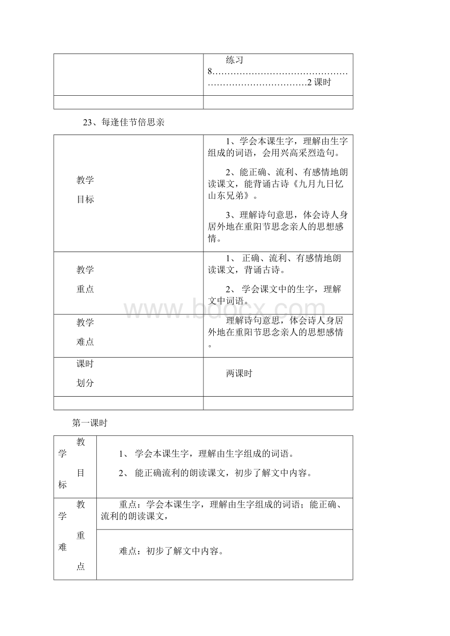 苏教版三年级上册语文第八单元教学设计表格式.docx_第2页