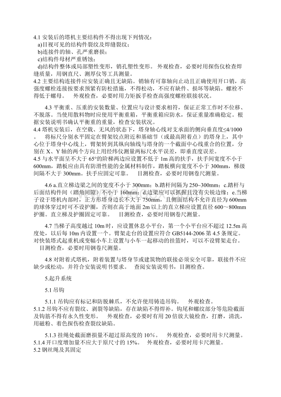 塔吊安装高质量检验内容要求与方法Word文档格式.docx_第2页