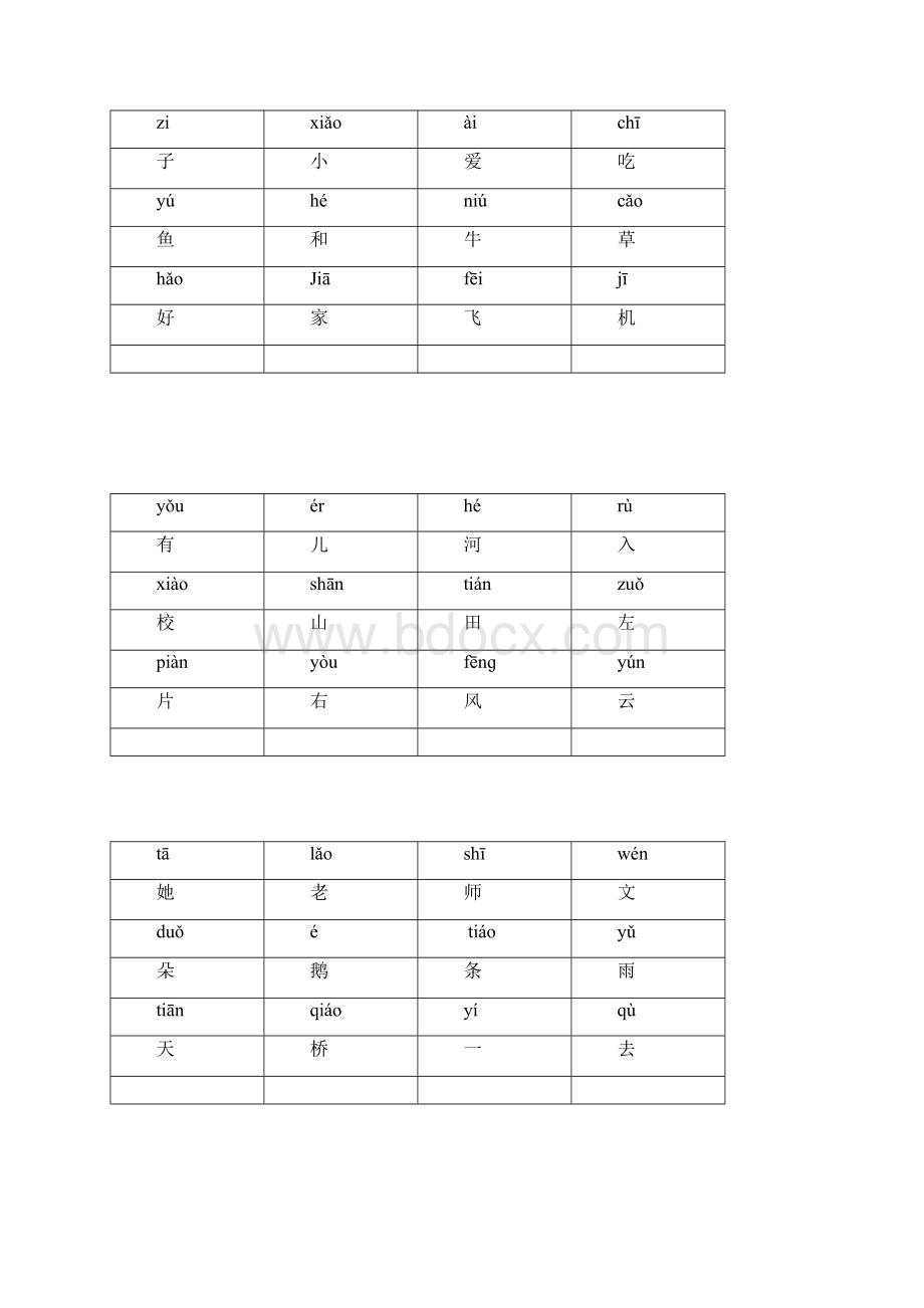 人教版小学语文一年级全册带拼音生字表.docx_第2页