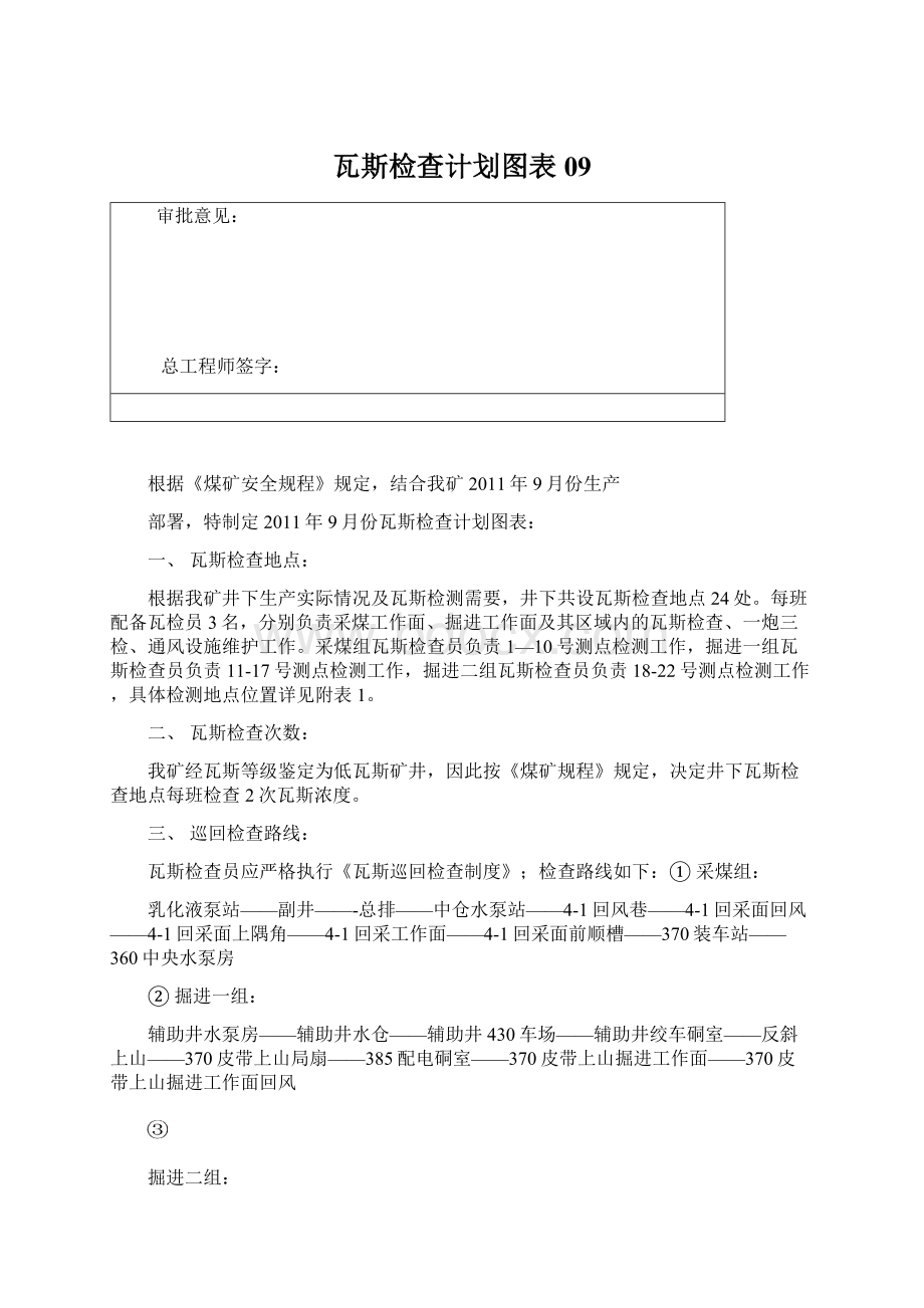 瓦斯检查计划图表09.docx