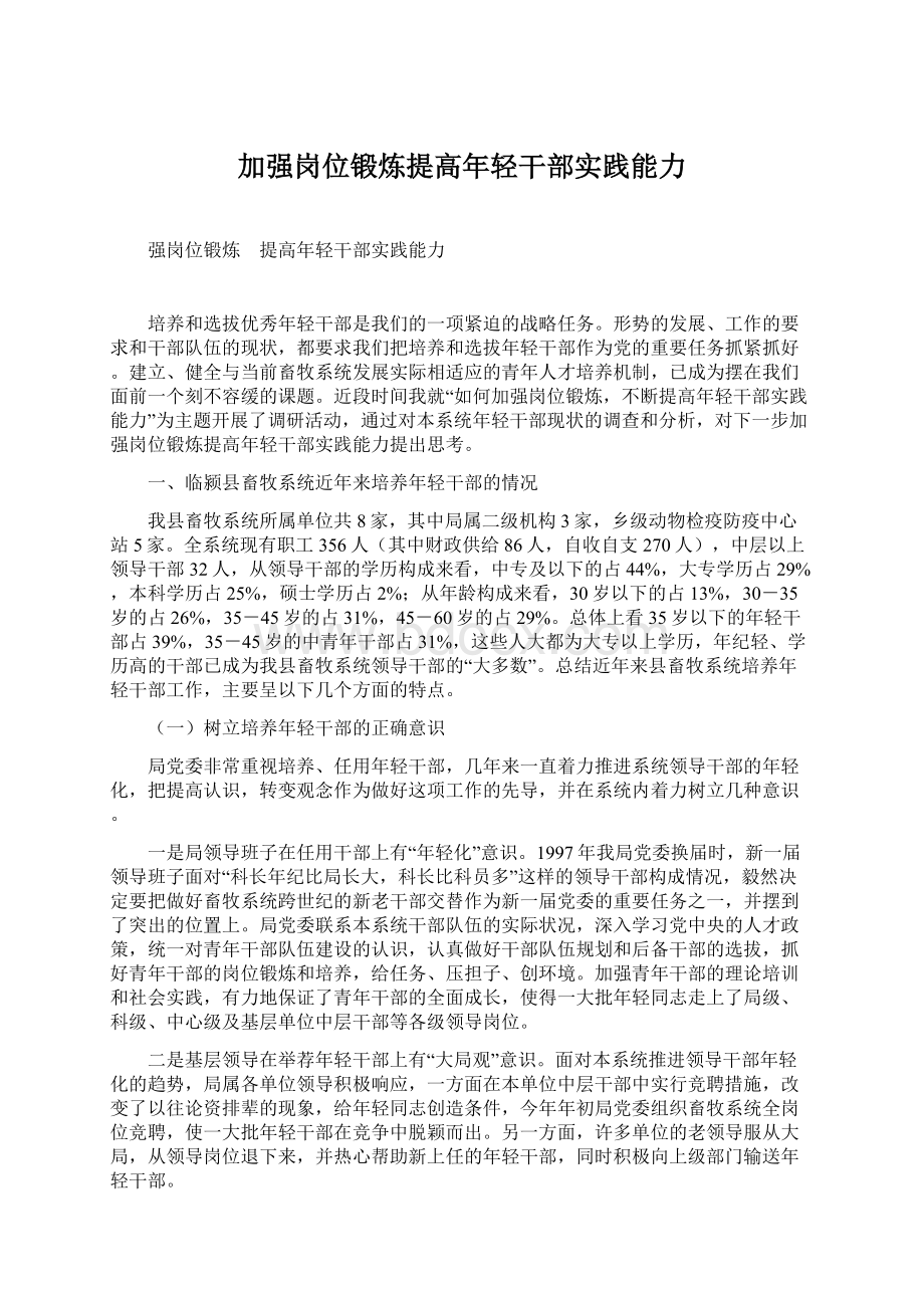 加强岗位锻炼提高年轻干部实践能力.docx