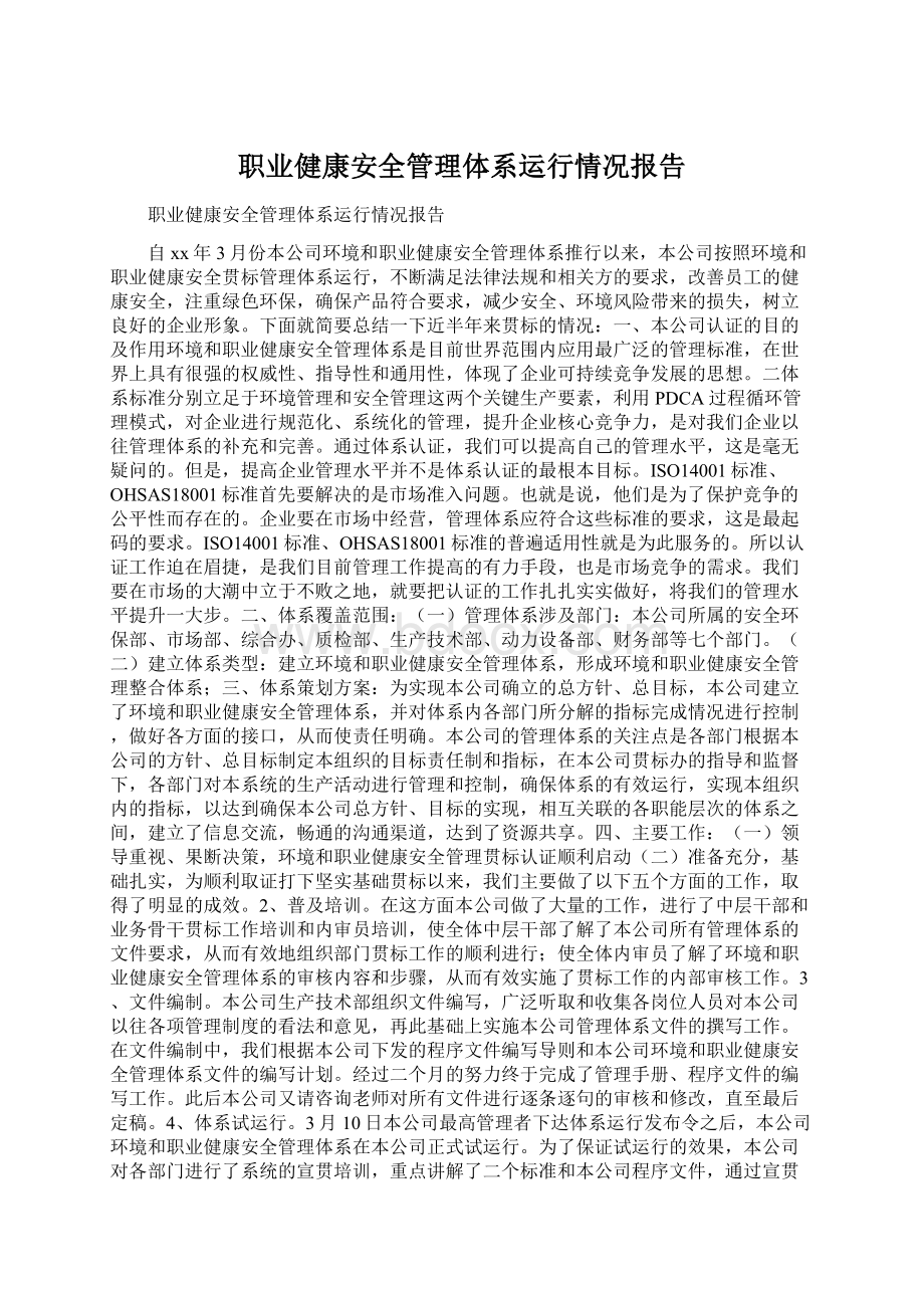 职业健康安全管理体系运行情况报告.docx