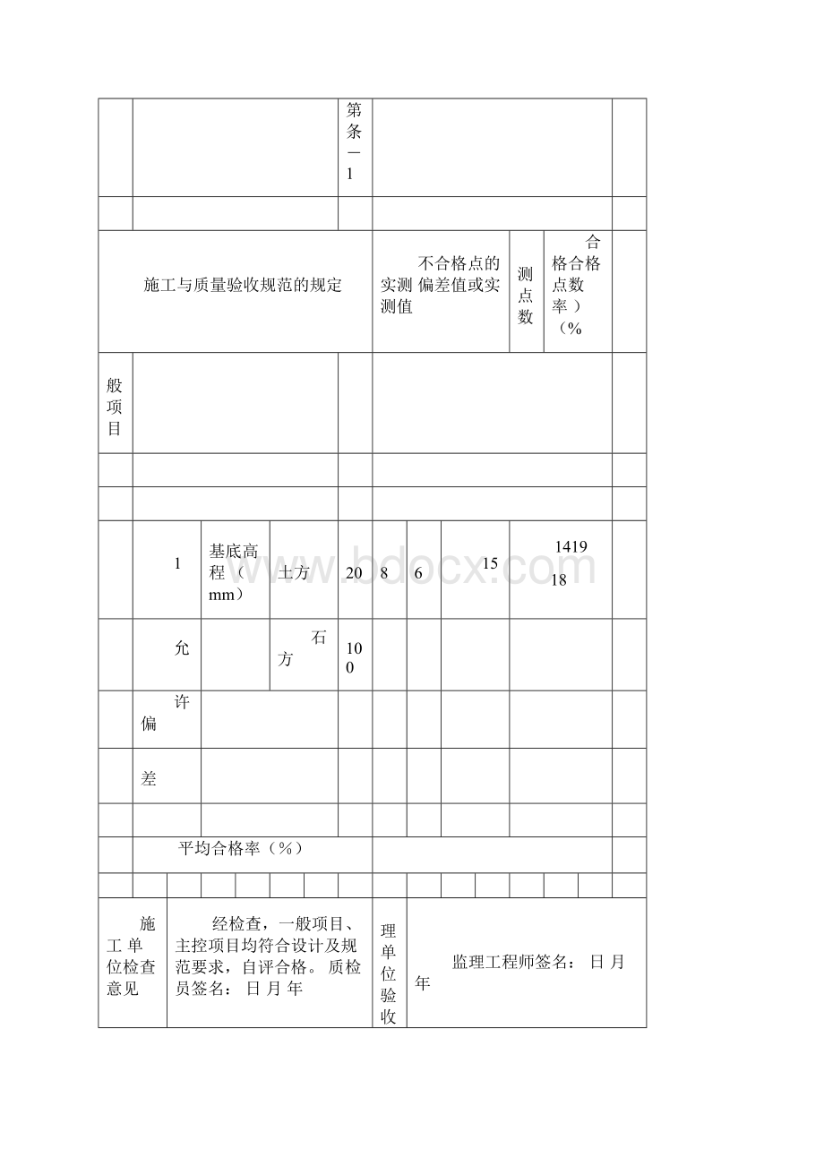 挡土墙地基检验批质量检验记录 质检资料.docx_第2页