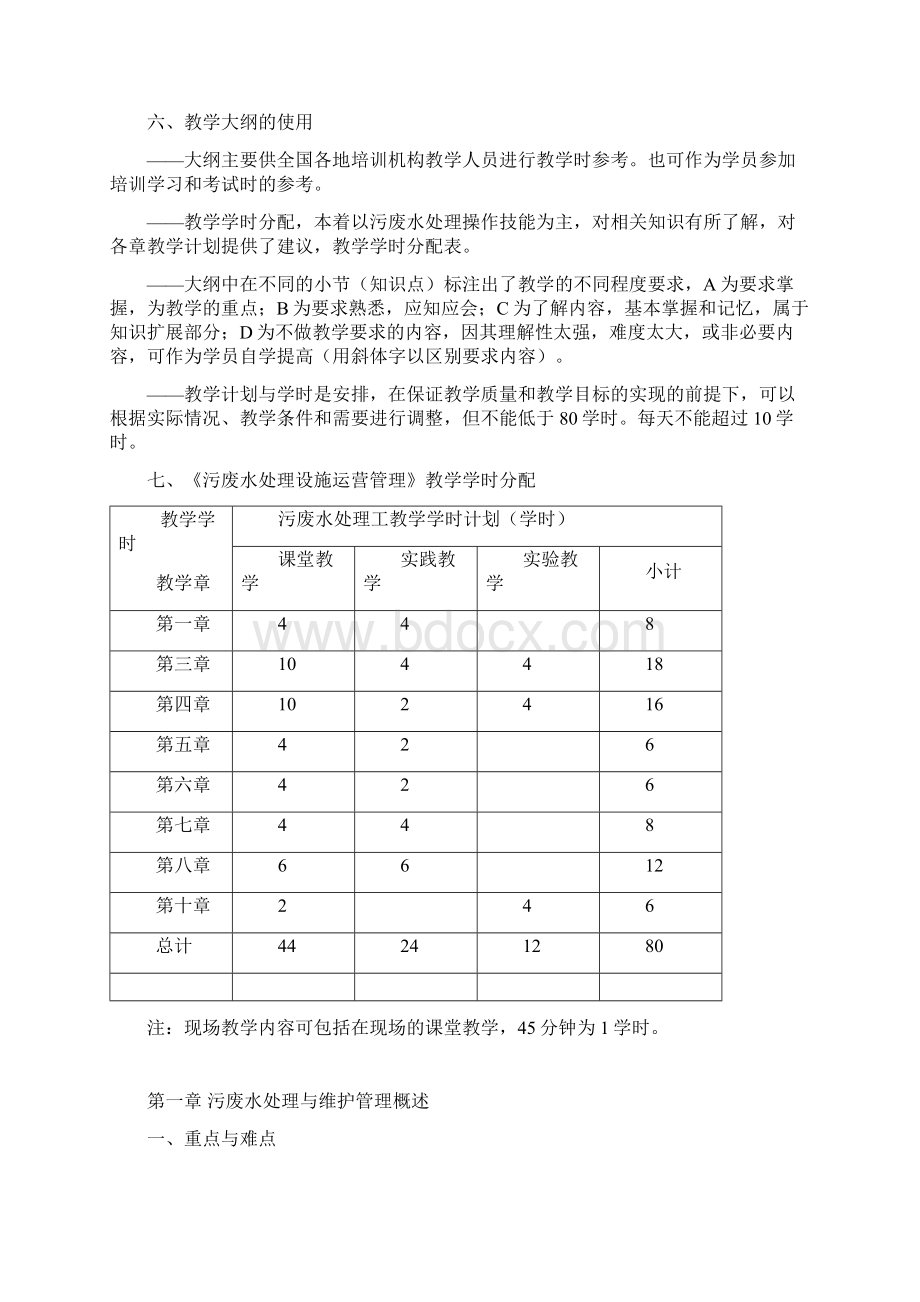 污废水处理工培训大纲Word文档下载推荐.docx_第3页