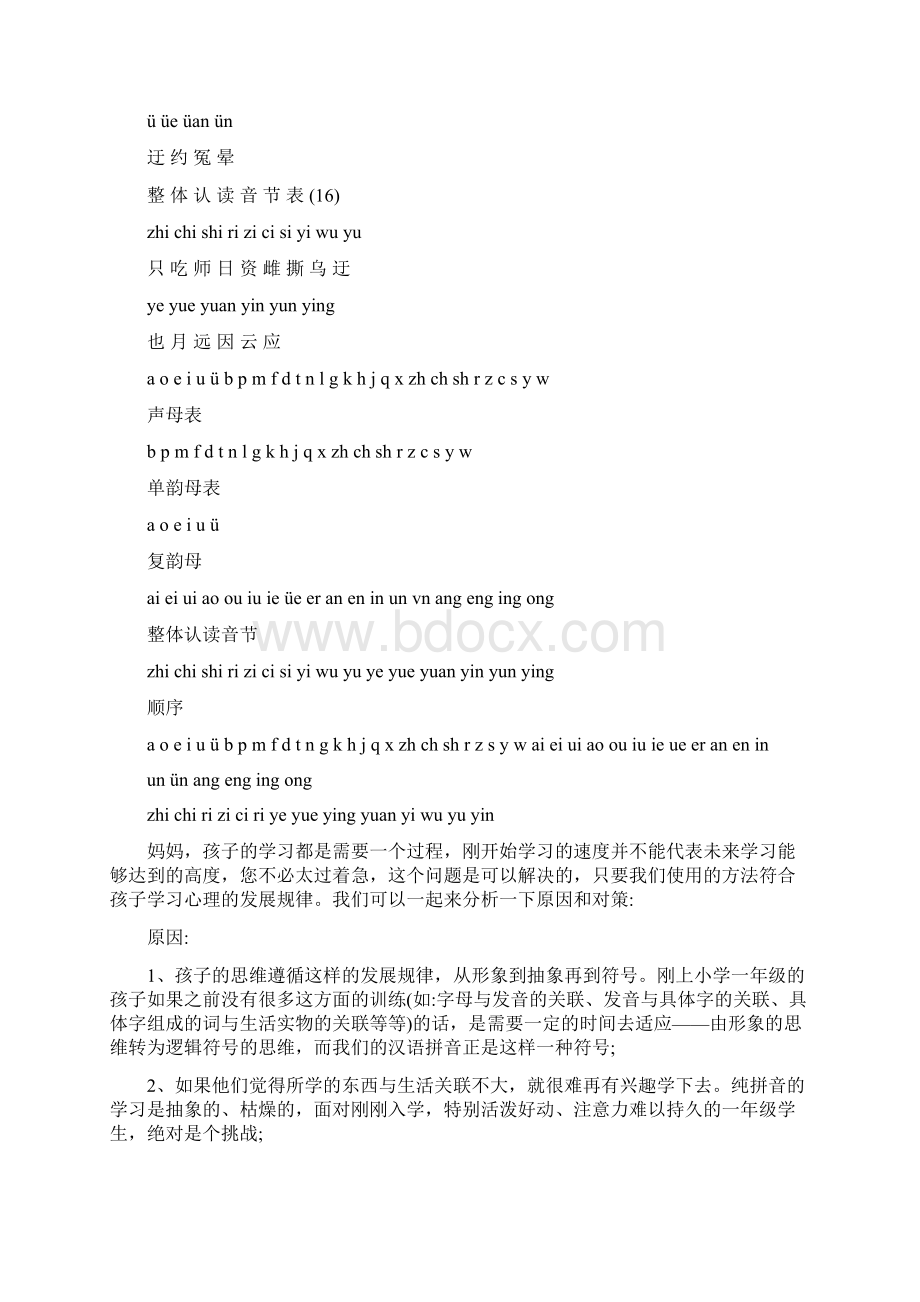 声母韵母整体认读音节表和一年级拼音学习的二种方法Word文档格式.docx_第2页