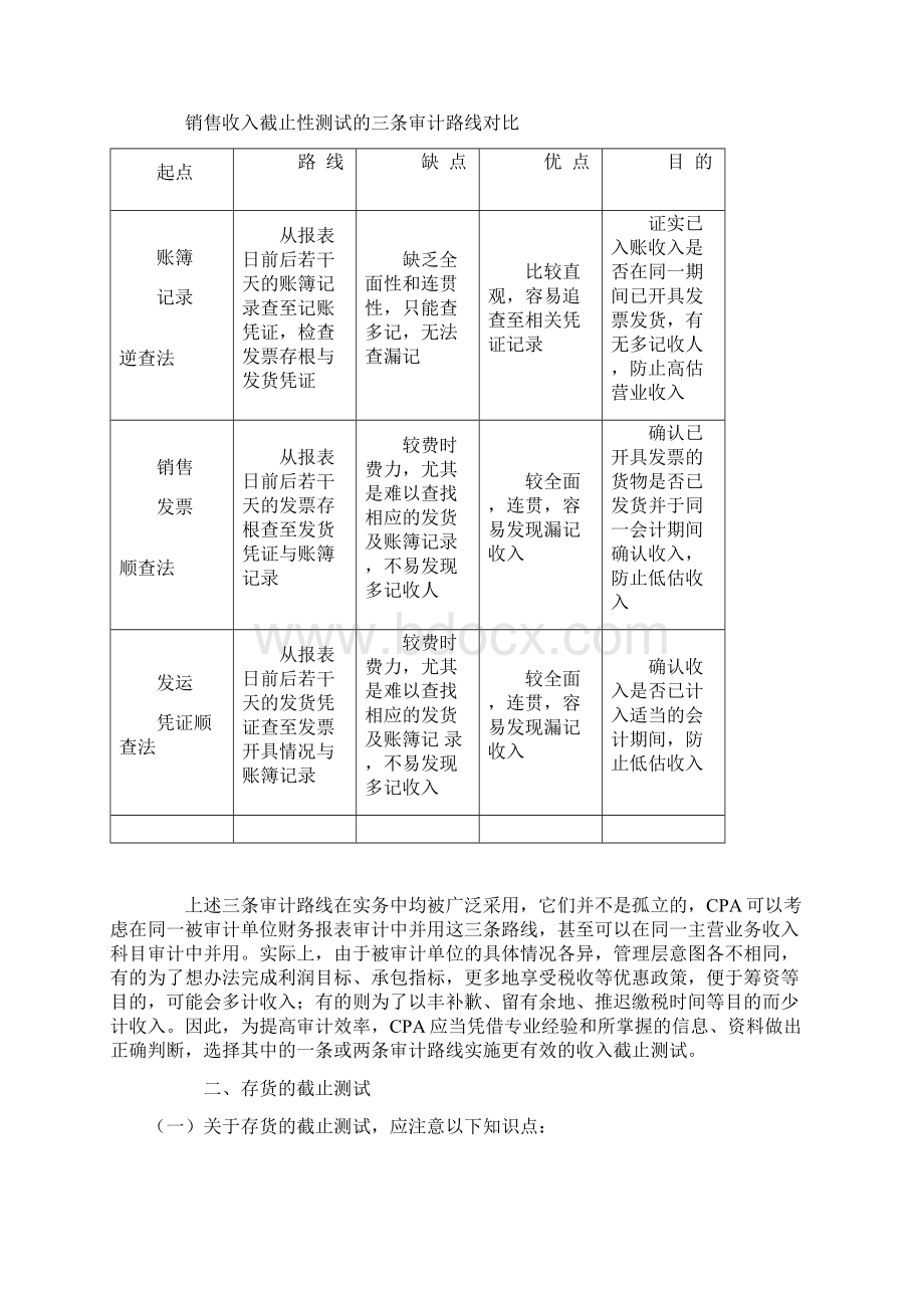 审计循环主要审计技能之截止测试Word格式.docx_第2页