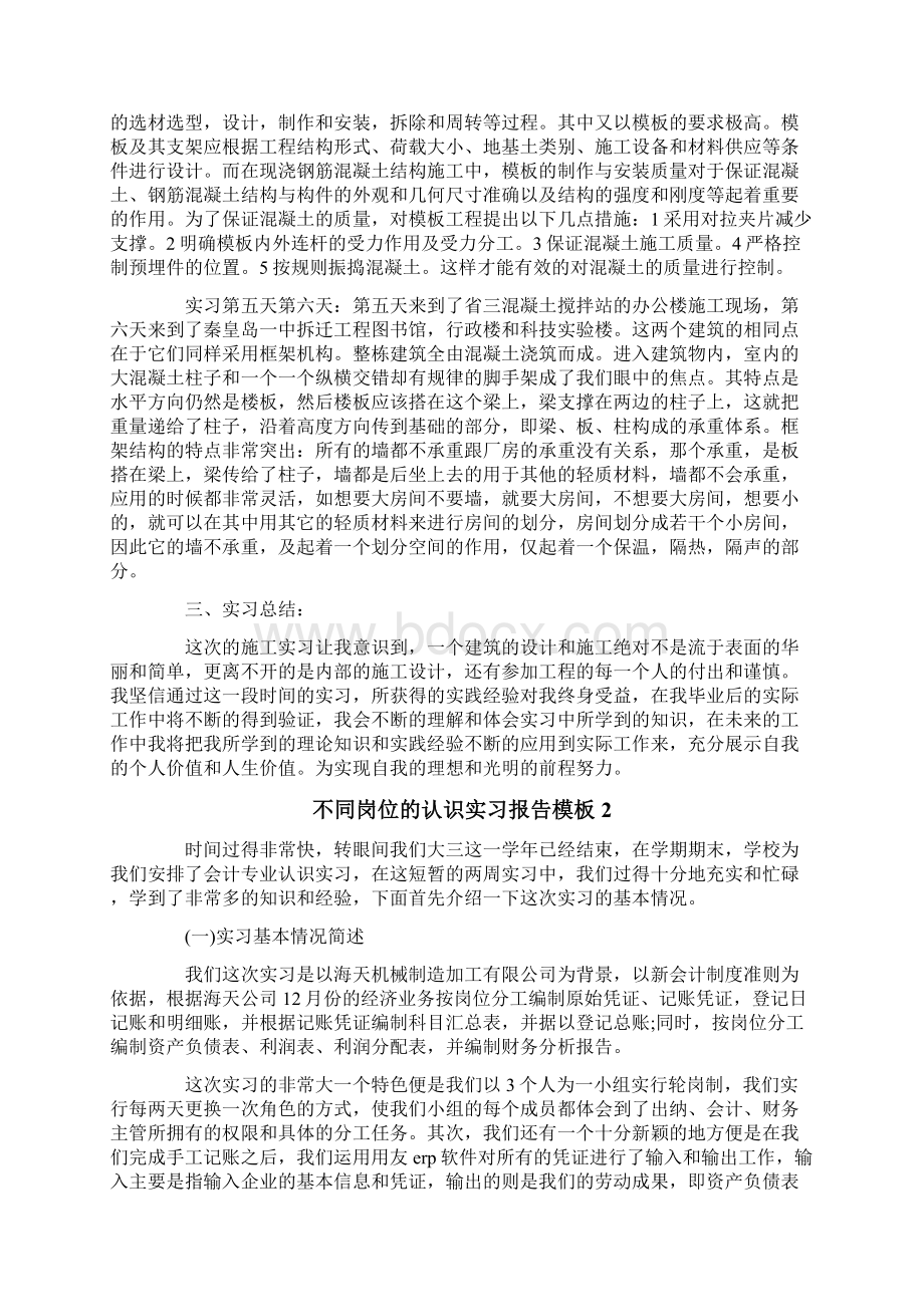 不同岗位的认识实习报告模板.docx_第2页