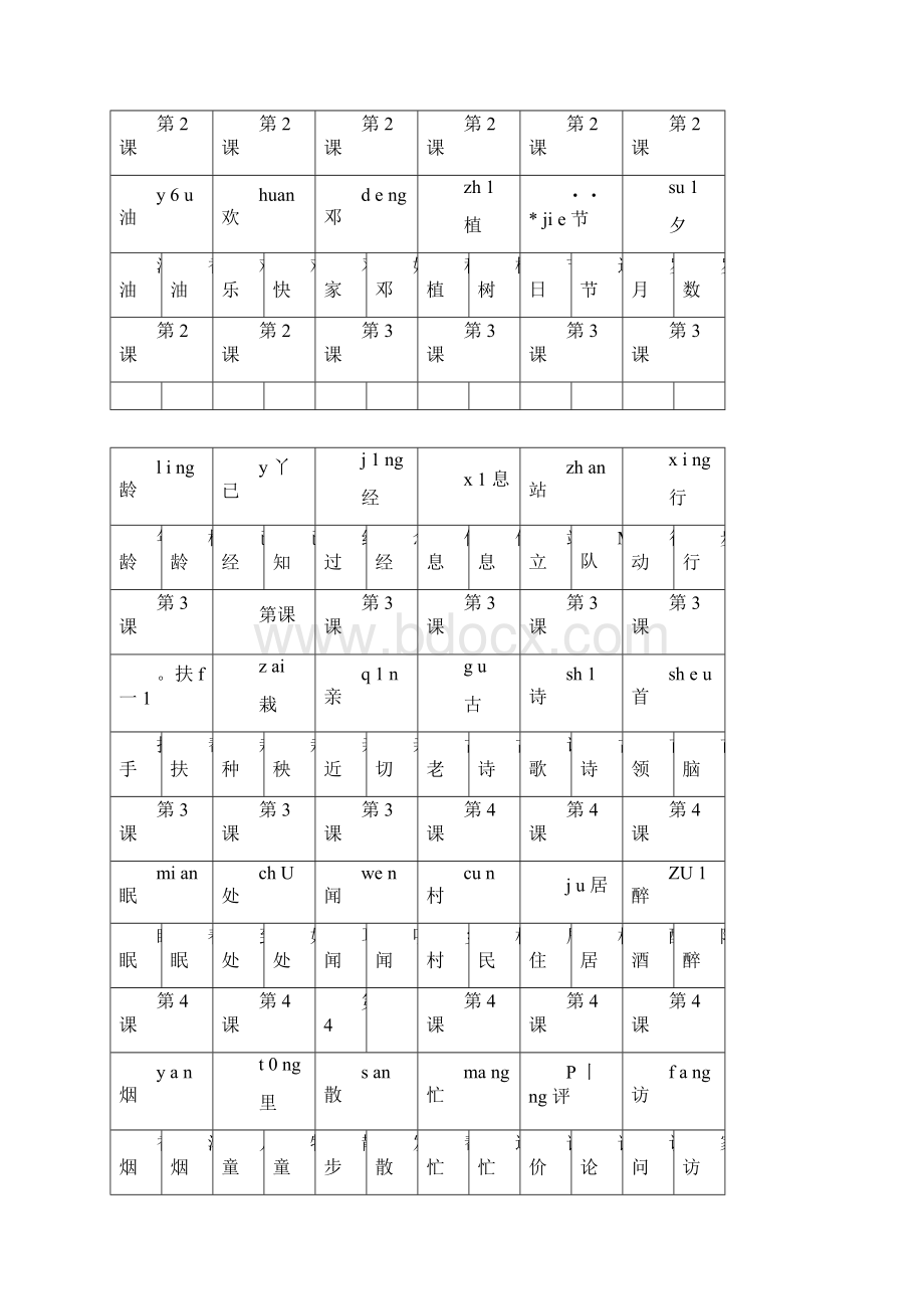 一年级语文下册生字卡片楷书打印格.docx_第2页