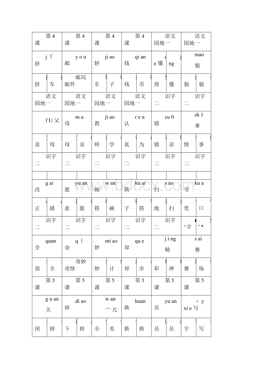 一年级语文下册生字卡片楷书打印格.docx_第3页