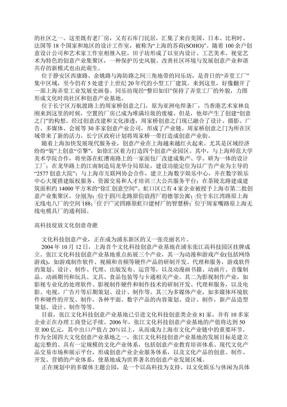 上海创意产业及园区情况.docx_第2页