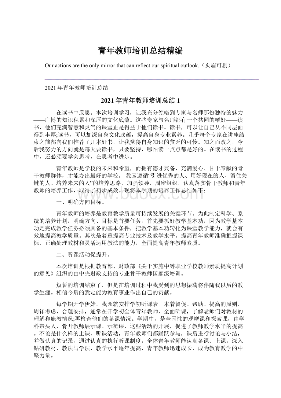 青年教师培训总结精编Word格式文档下载.docx_第1页