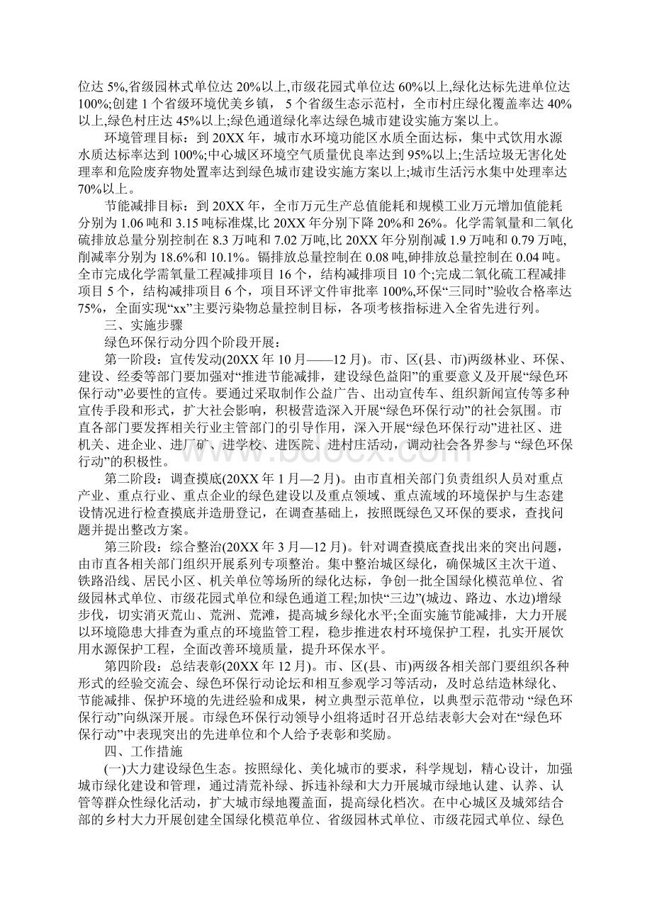 绿色城市建设实施方案模板完整版Word文档下载推荐.docx_第2页