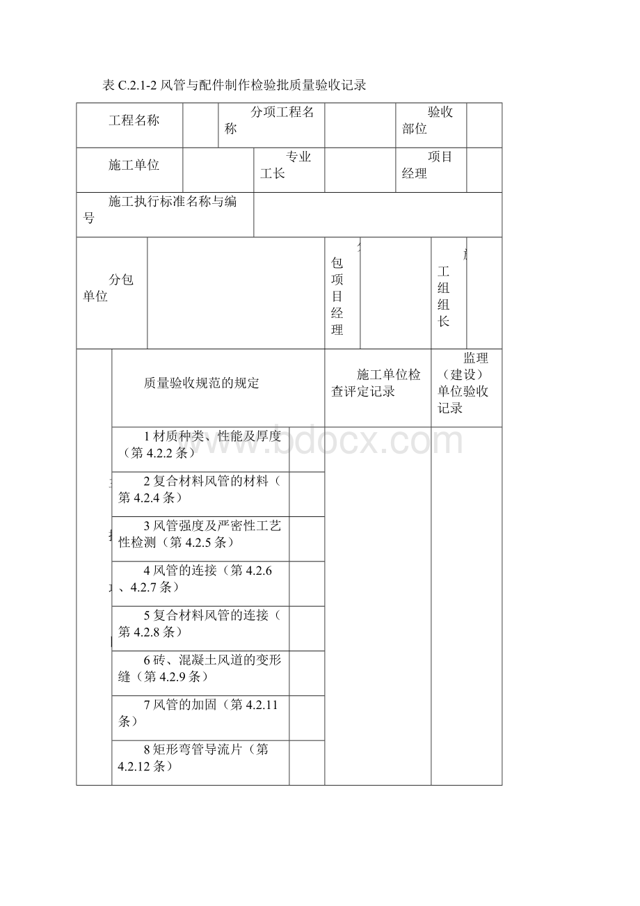 《通风与空调工程施工质量验收规范》GB50243验收表格Word格式.docx_第3页