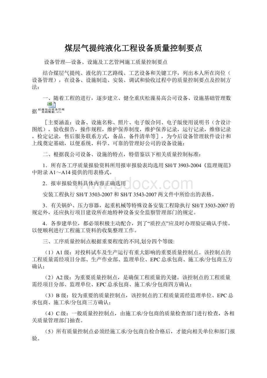 煤层气提纯液化工程设备质量控制要点.docx