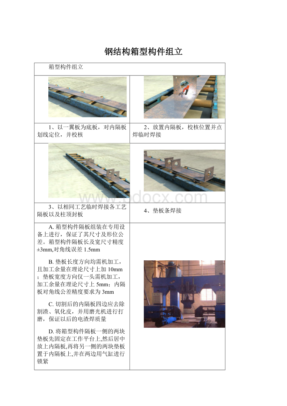 钢结构箱型构件组立Word文档下载推荐.docx_第1页