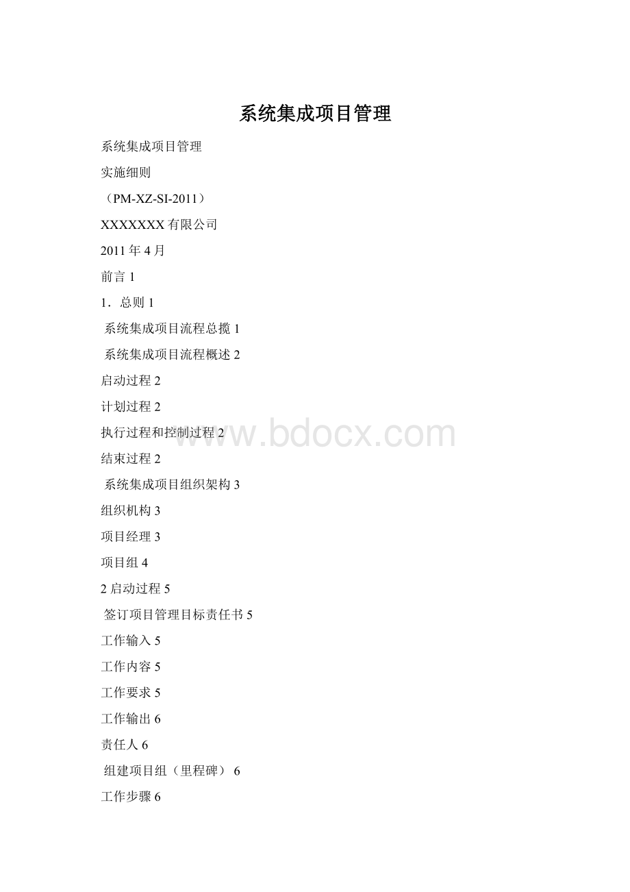 系统集成项目管理Word文档格式.docx