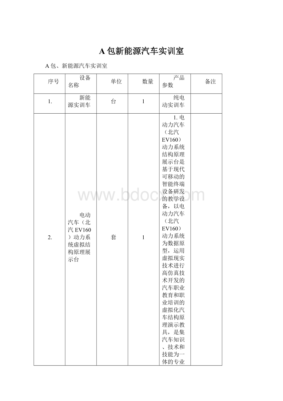 A包新能源汽车实训室.docx