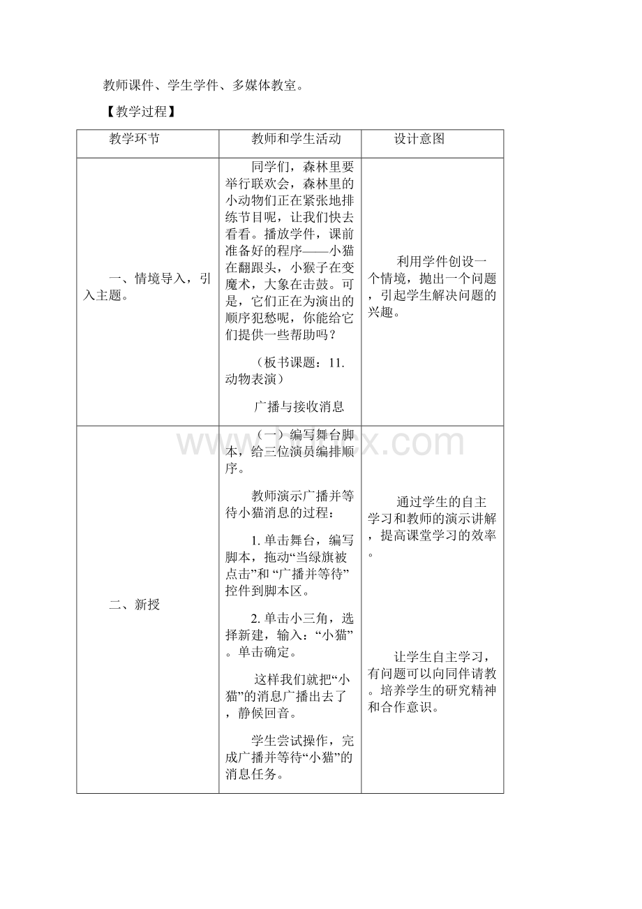 《动物表演》教案设计docWord格式.docx_第2页