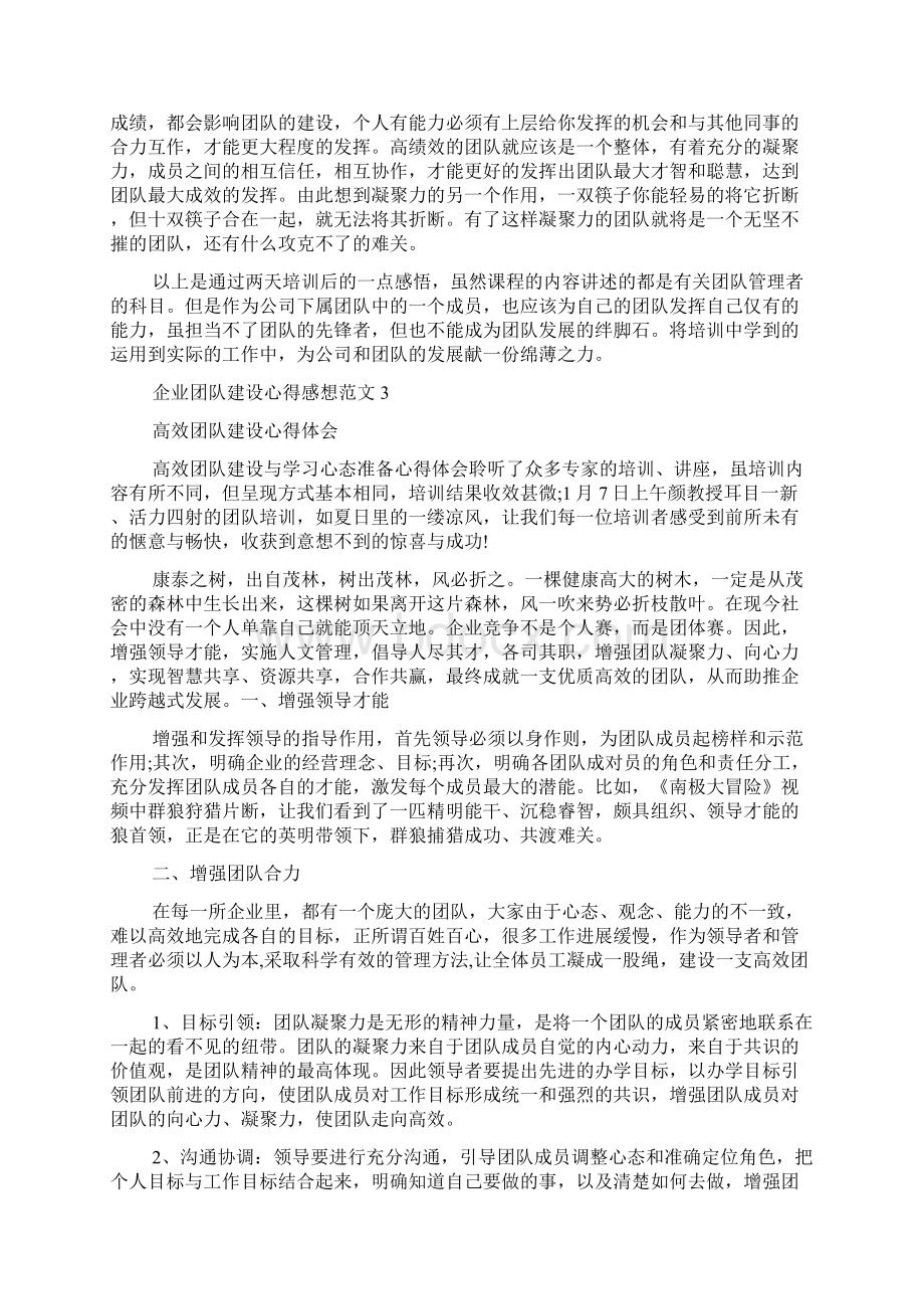 企业团队建设心得感想.docx_第3页