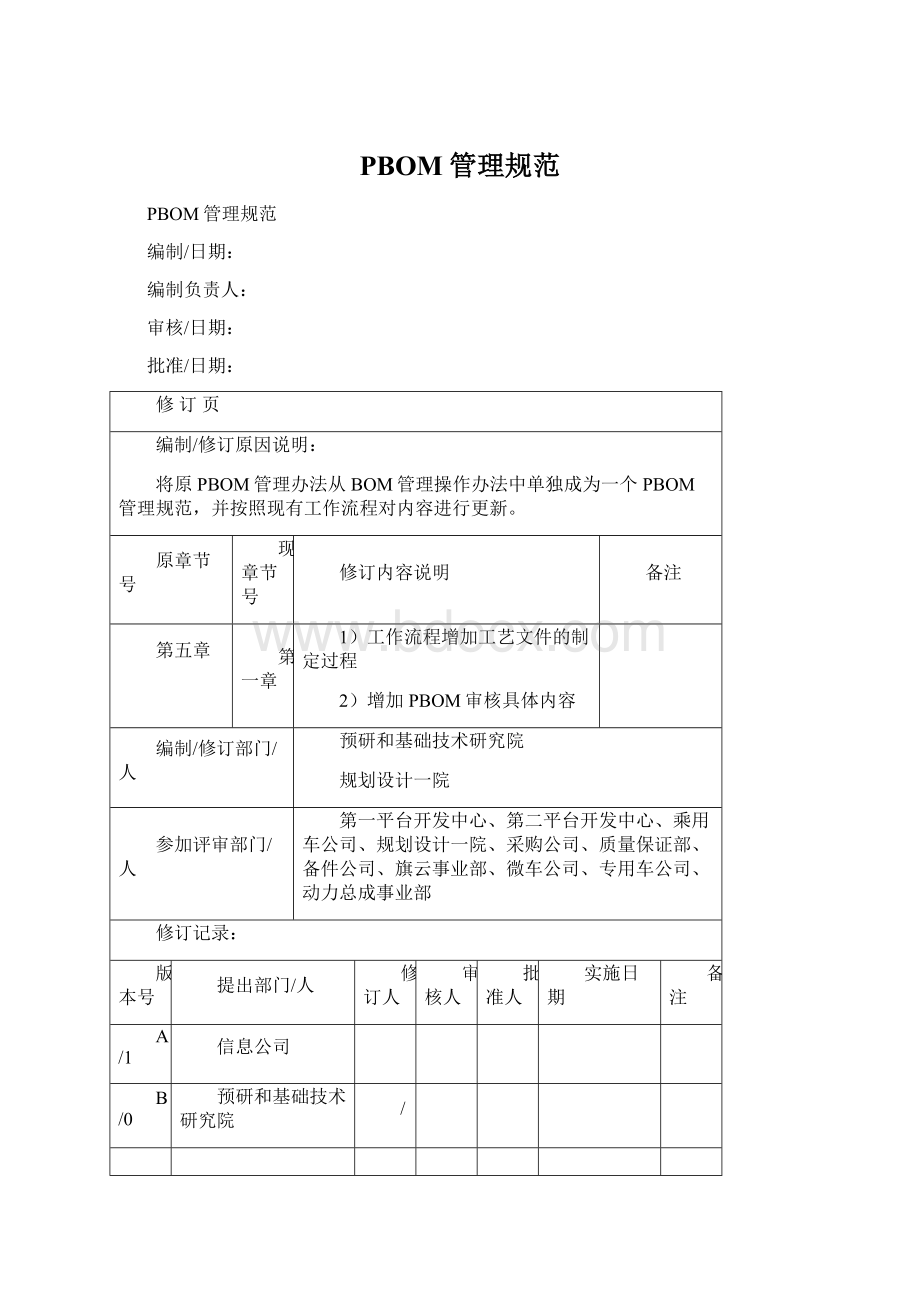 PBOM管理规范Word文档格式.docx