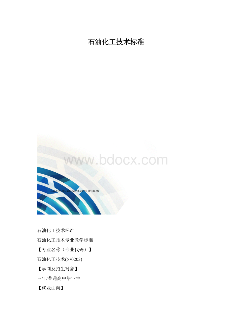 石油化工技术标准.docx