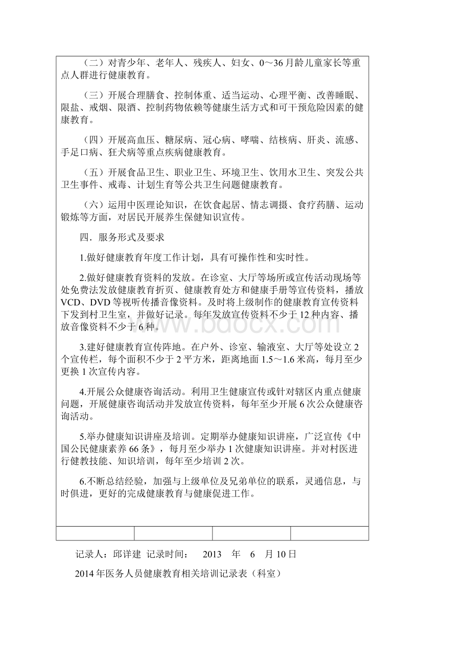 医务人员健康教育相关培训记录表.docx_第2页