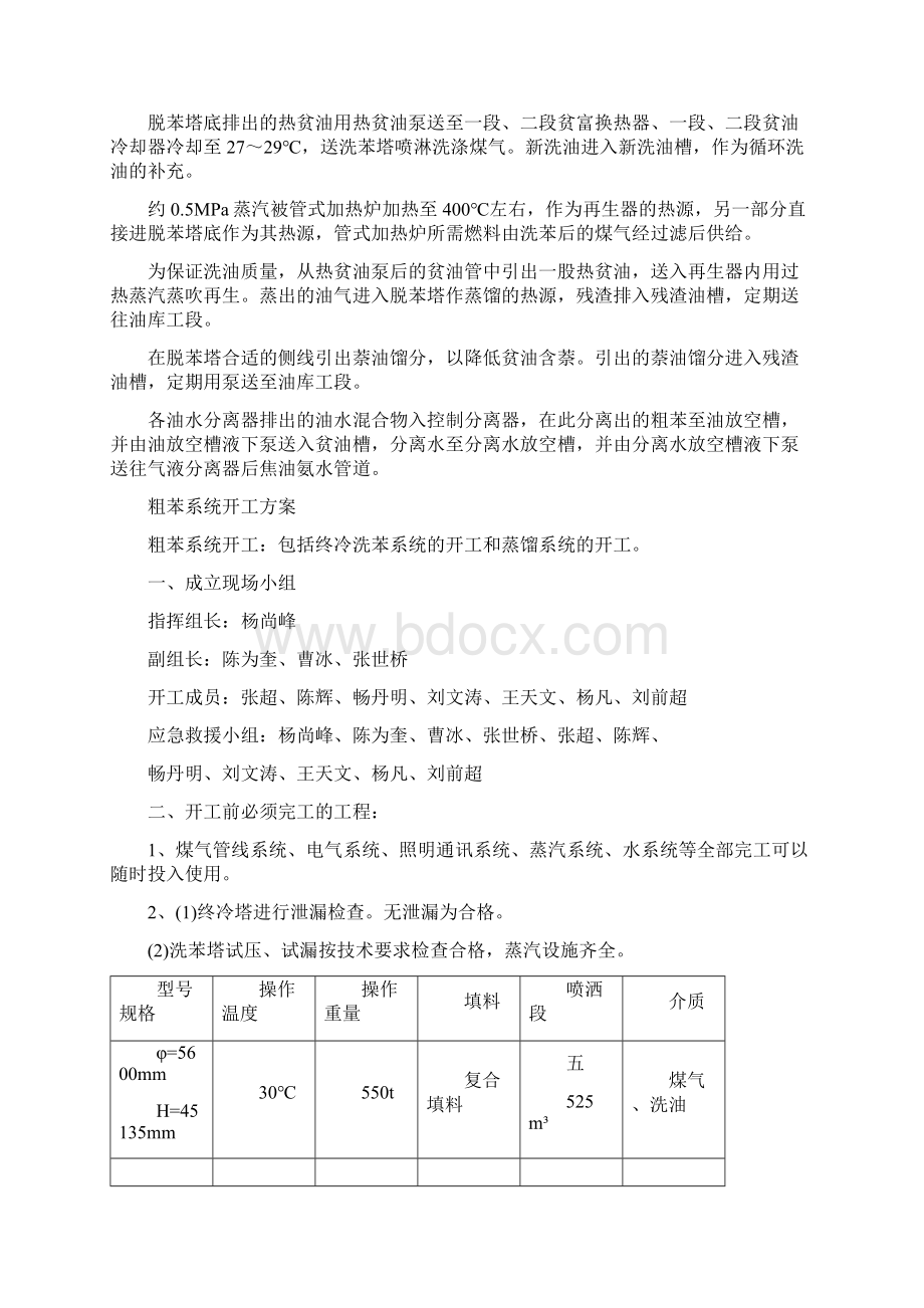 粗苯开工方案文档格式.docx_第3页