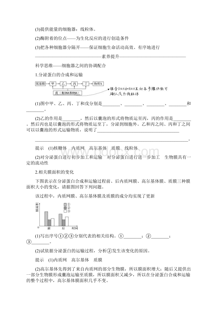 第2课时 细胞器之间的协调配合和细胞的生物膜系统.docx_第2页