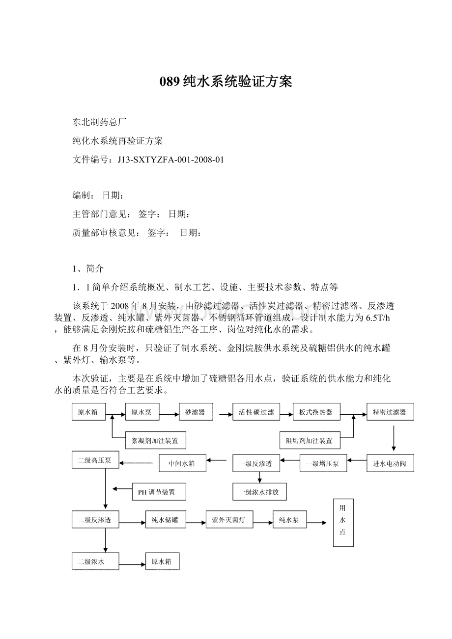 089纯水系统验证方案.docx_第1页