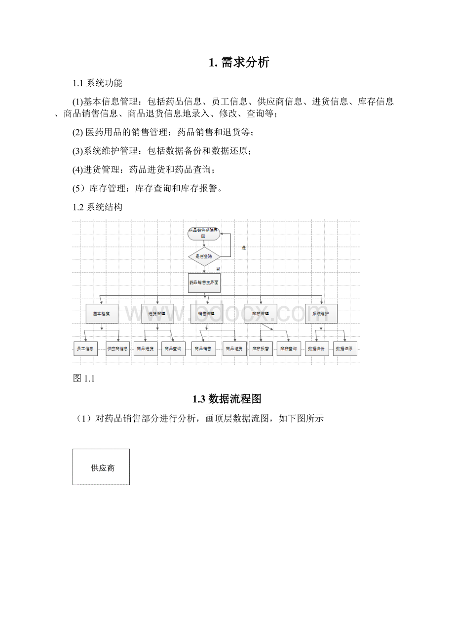 药品销售管理系统说明书很详细Word文档格式.docx_第2页