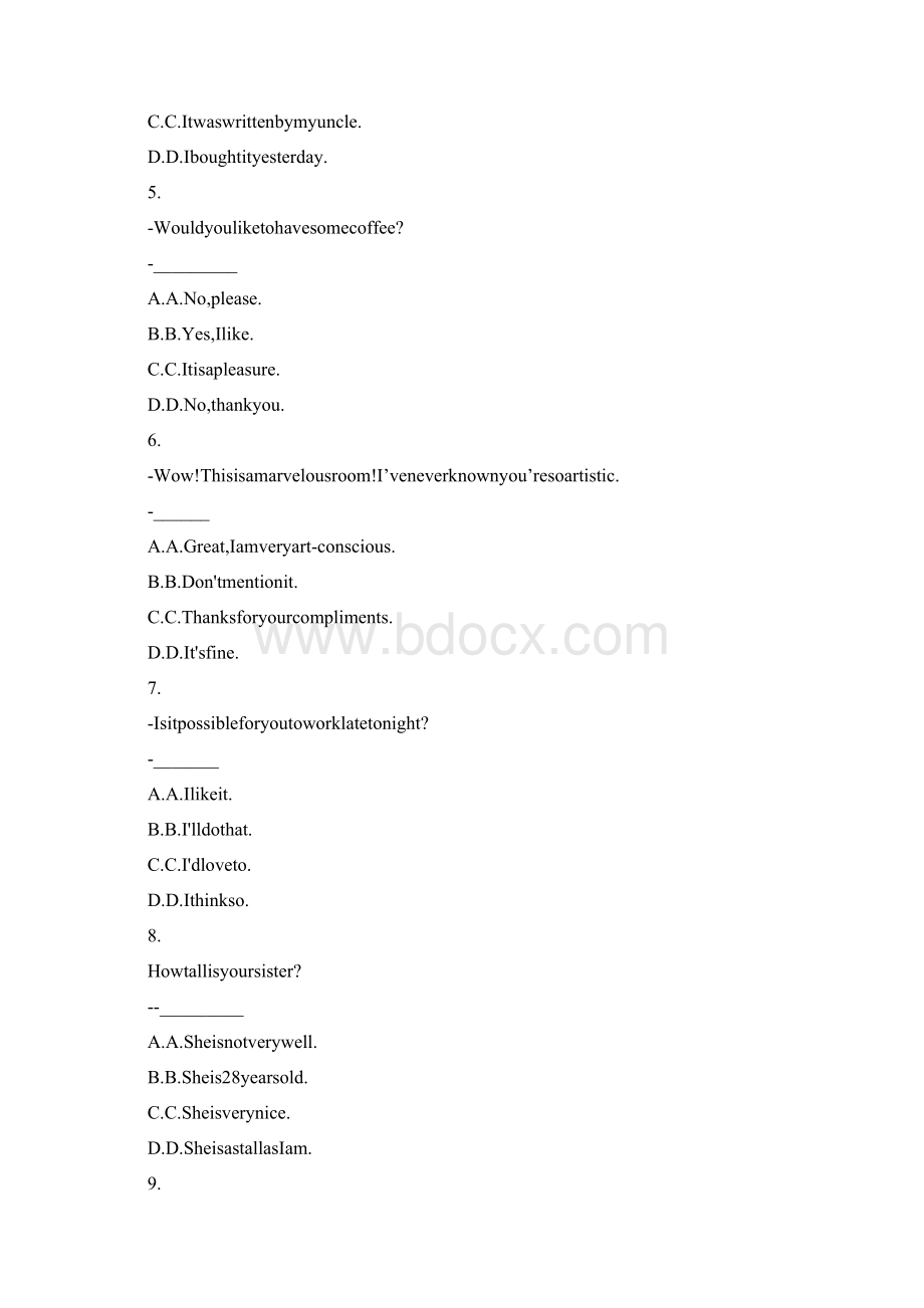 北京大学15秋《大学英语1》作业4.docx_第2页