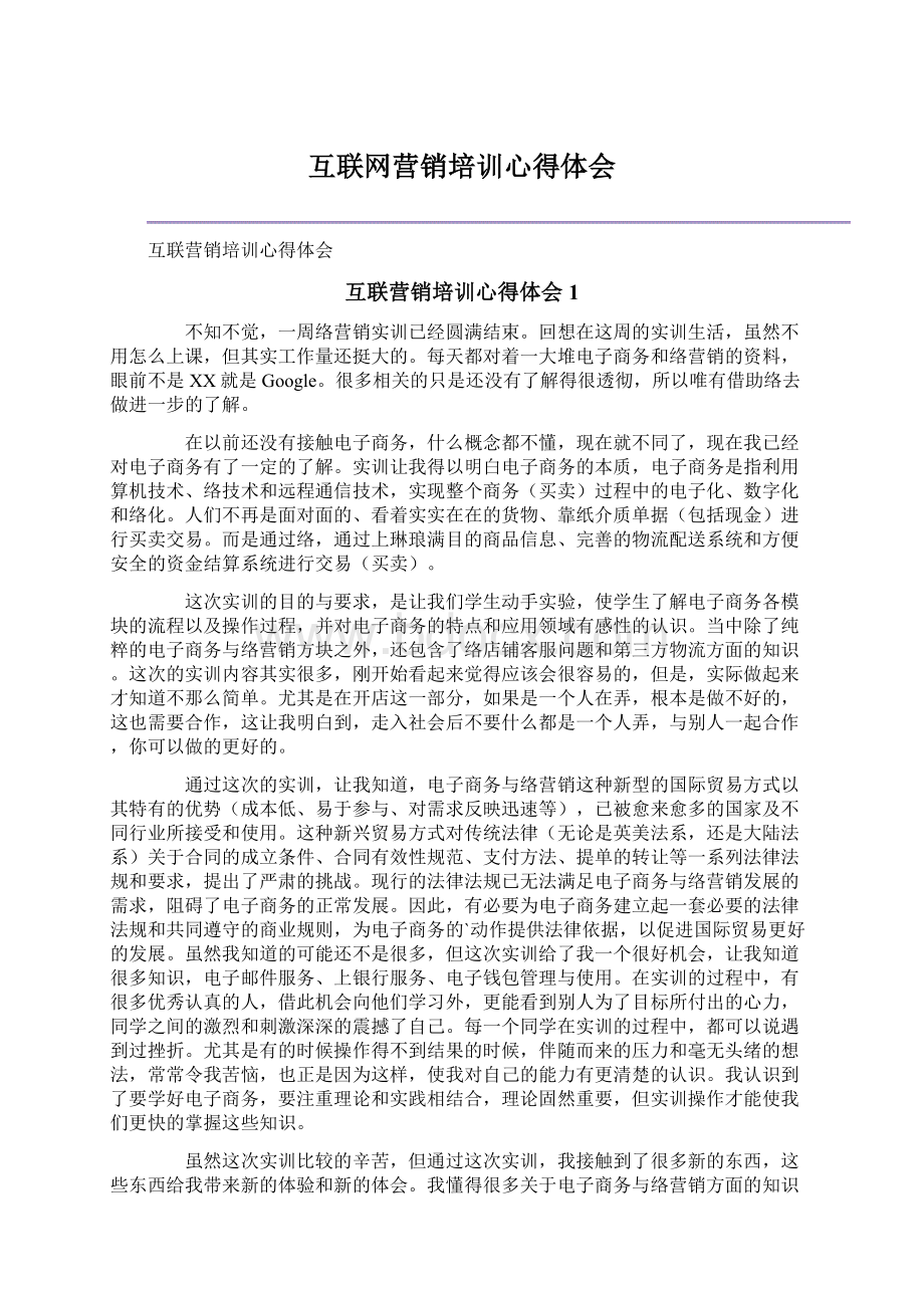 互联网营销培训心得体会Word格式.docx_第1页