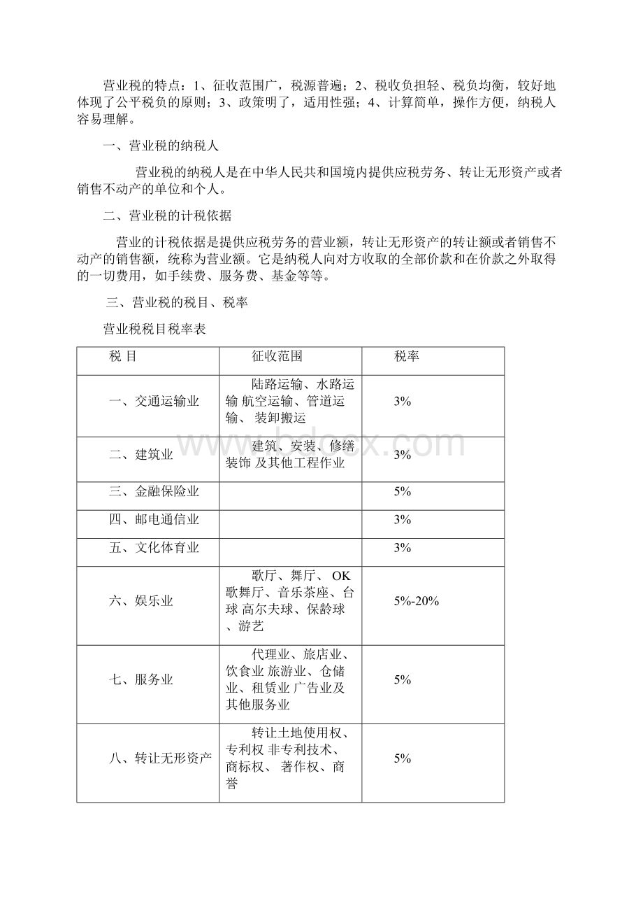 一个企业从事经营活动主要涉及哪些税种Word文档下载推荐.docx_第3页