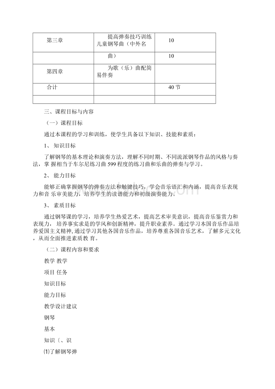 《钢琴基础》课程标准.docx_第2页