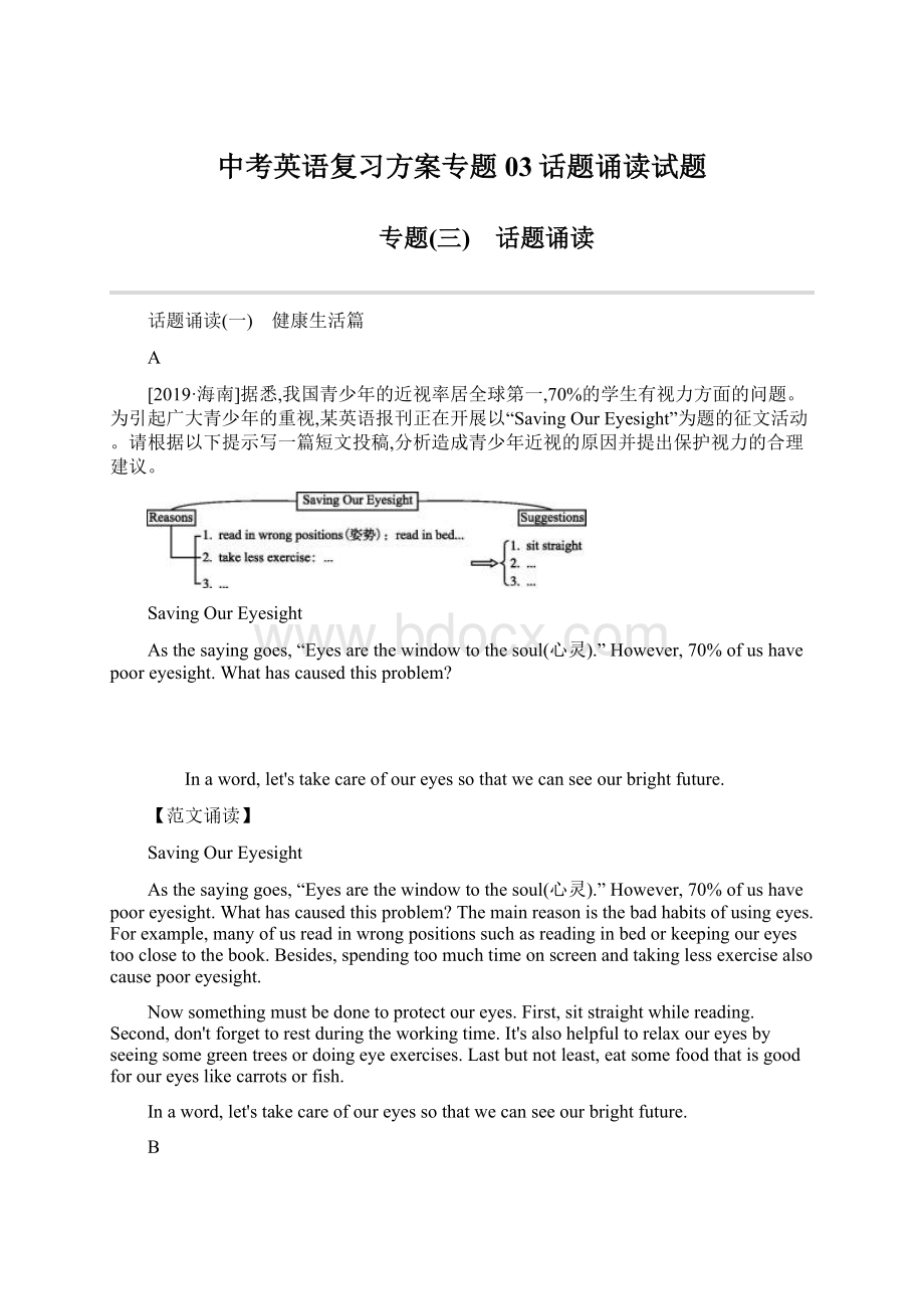 中考英语复习方案专题03话题诵读试题.docx_第1页