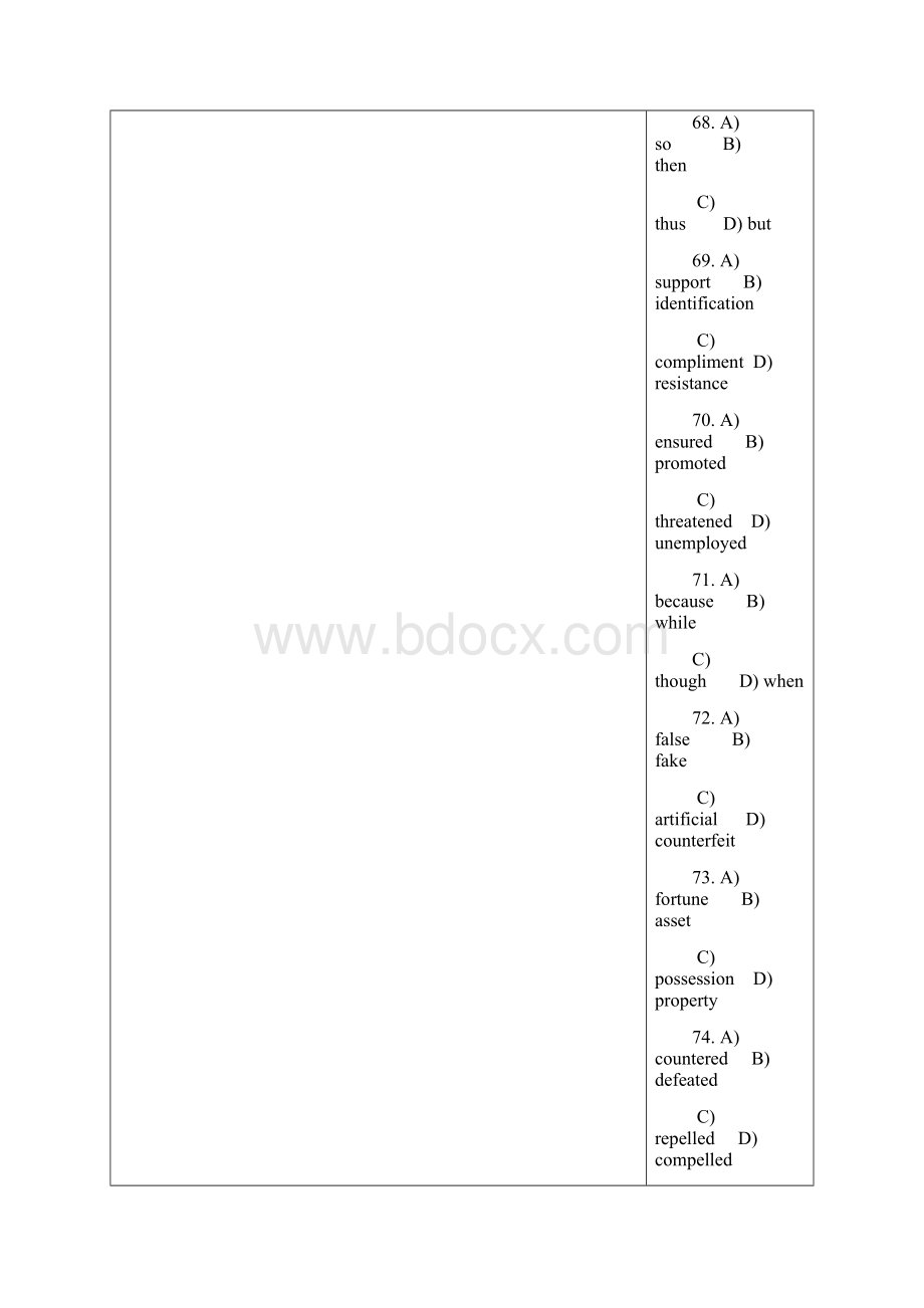 最新大学英语六级完形填空试题10篇与答案文档格式.docx_第2页