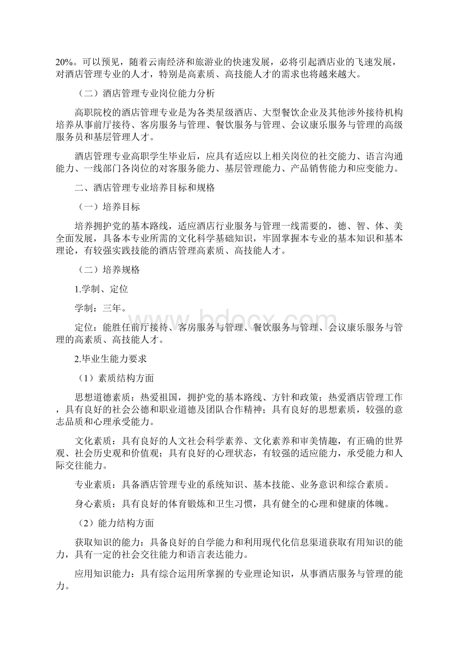 酒店管理专业人才培养方案.docx_第2页