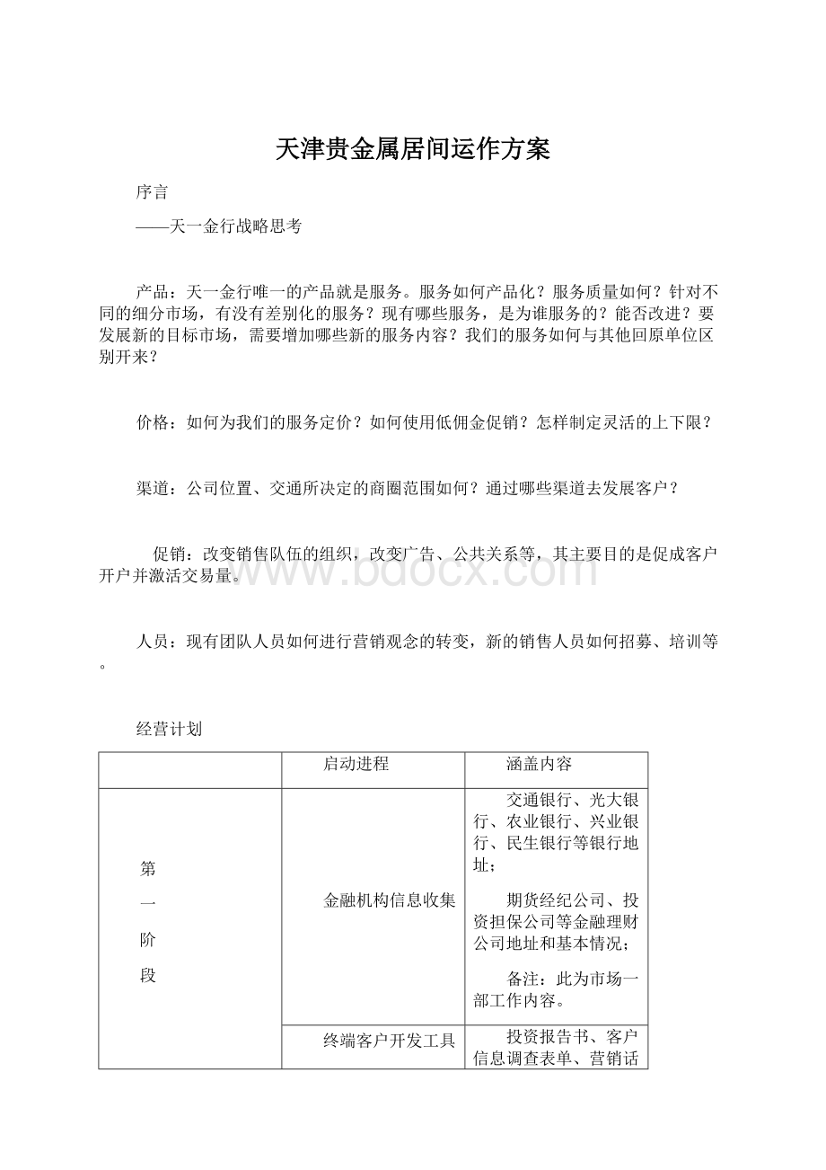 天津贵金属居间运作方案Word文档格式.docx_第1页