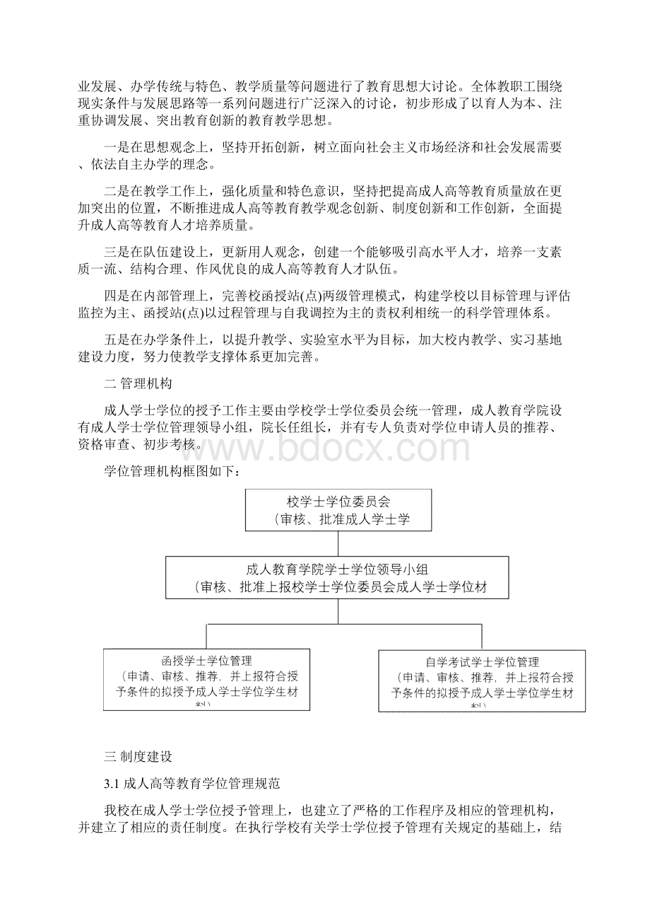 成人高等教育学士学位授权管理工作专项检查自检报告Word下载.docx_第3页