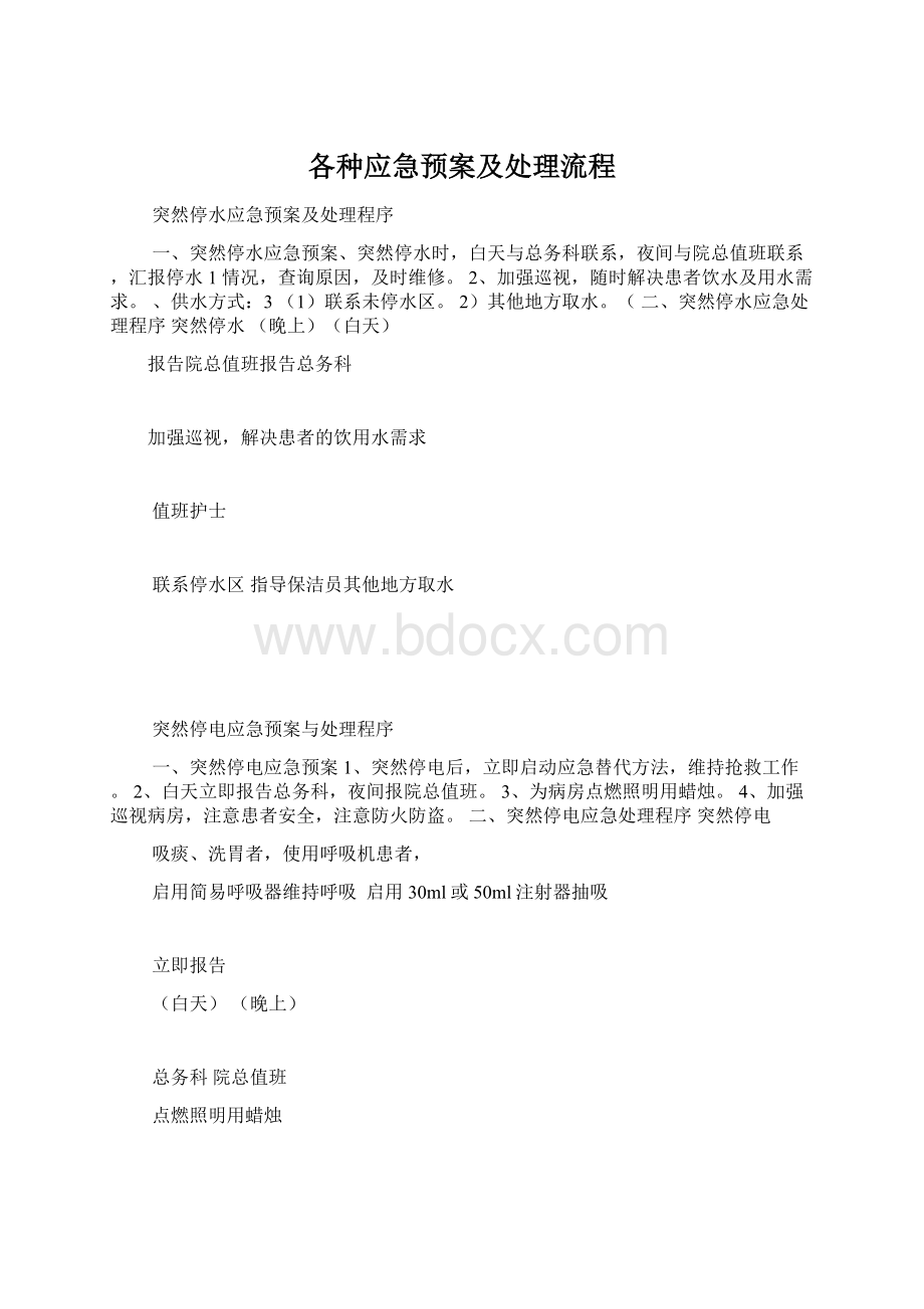 各种应急预案及处理流程.docx