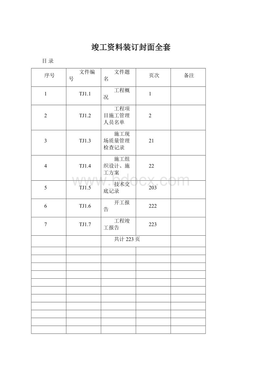 竣工资料装订封面全套.docx