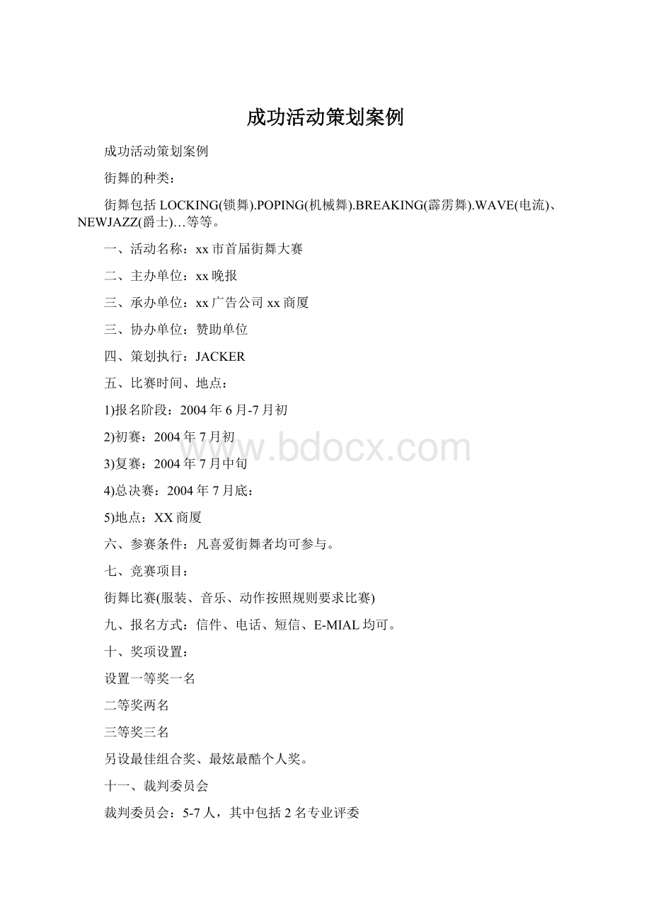 成功活动策划案例Word文档格式.docx