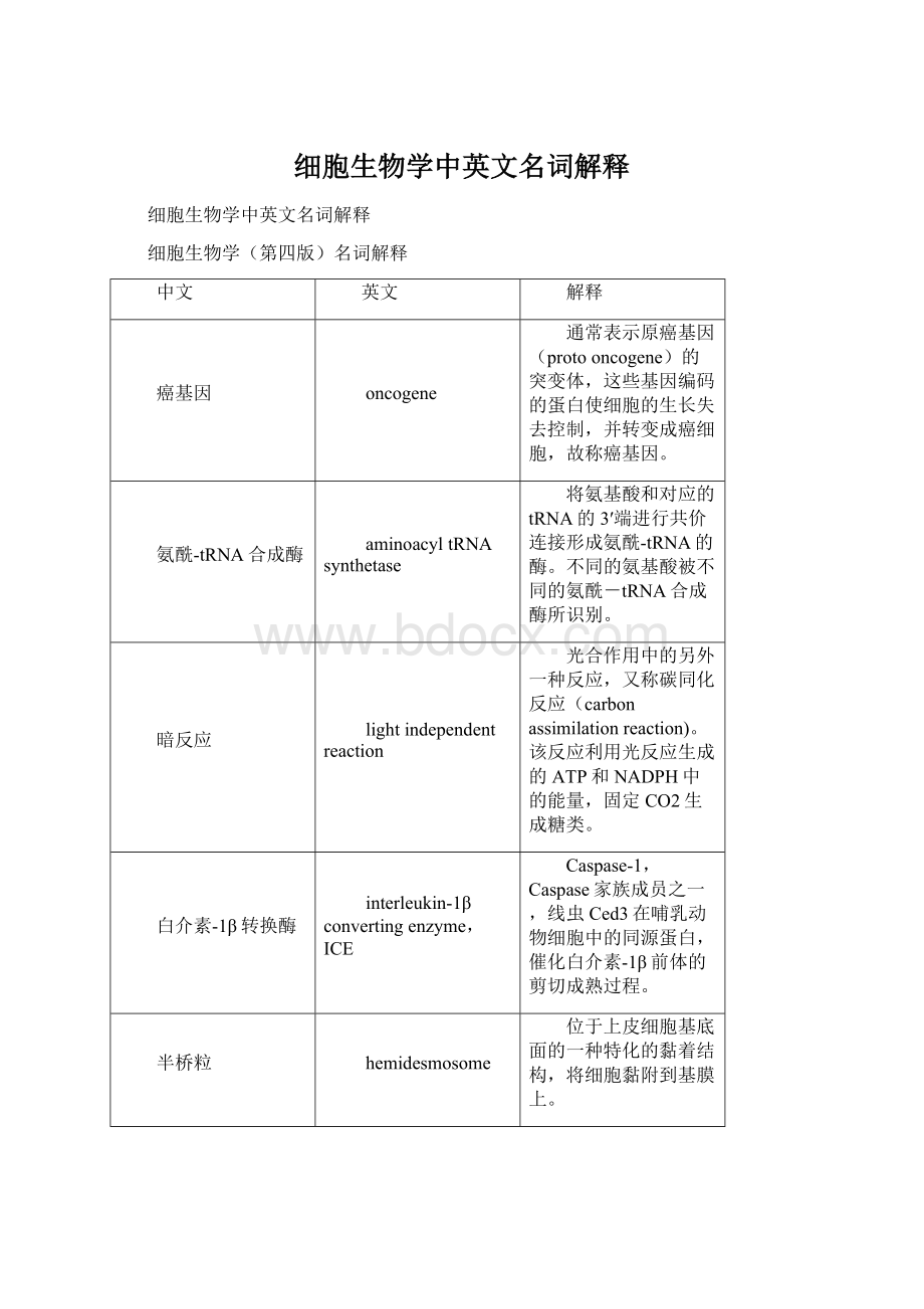 细胞生物学中英文名词解释.docx_第1页