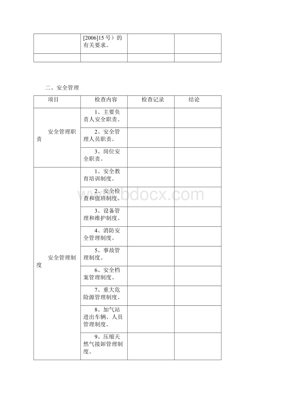 天然气加气站安全检查表Word文档下载推荐.docx_第2页