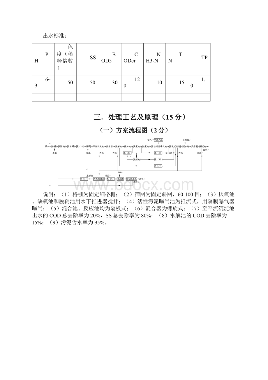 麦草造纸污水处理设施初步设计课程设计 精品.docx_第2页